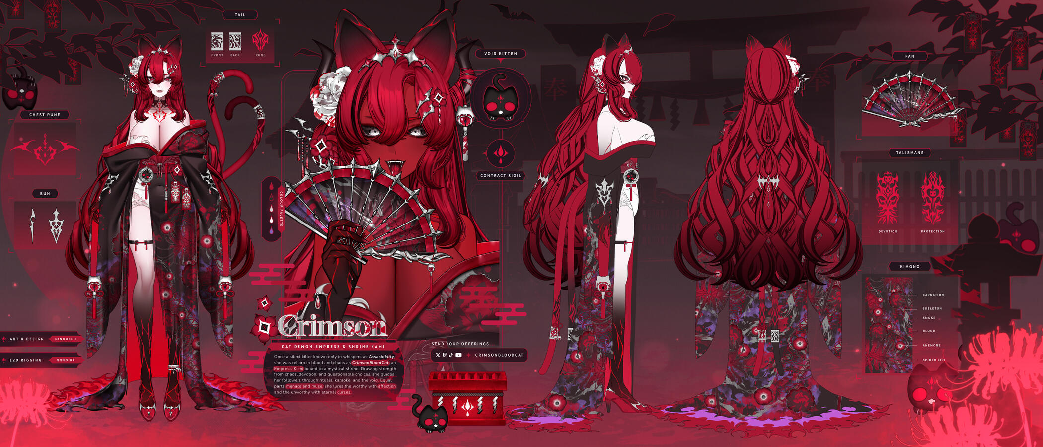 Character design (Vtuber Model Base) / Reference Sheet / Vtuber Model Art : nii | Client : crimsonbloodcat