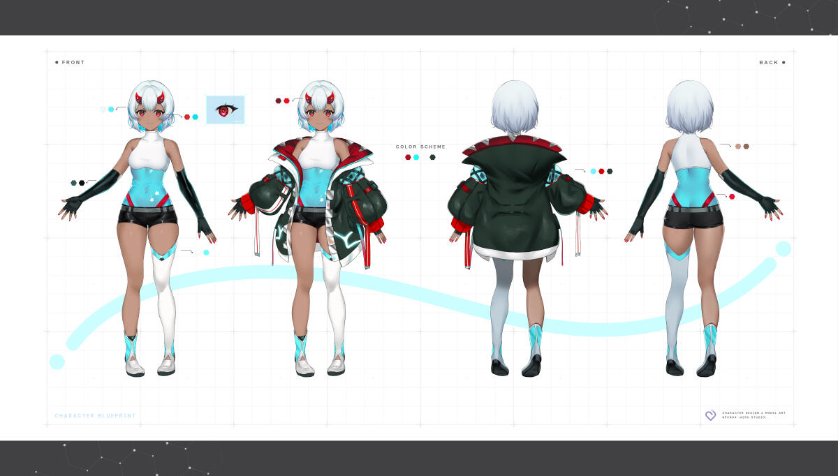 Original Concept : Snik1111 | Modified Character Design (Non-vtuber Model Base) / Reference Sheet : noa | Client : zoiteki